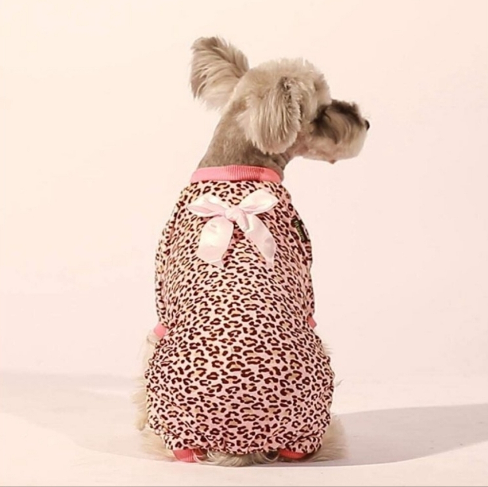 Pink Leopard Print Jumpsuit Ribbed Collar & Cuff Sleep Or Play 🌸HP🌸